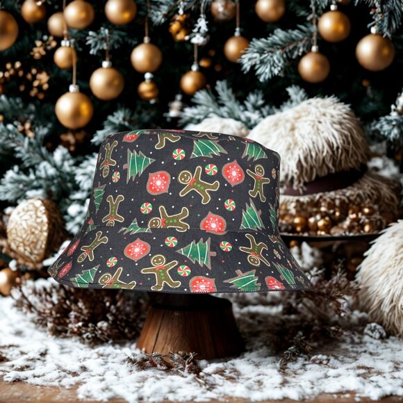 Peppermint Gingerbread Man Bucket Hat - Picture 4 of 6